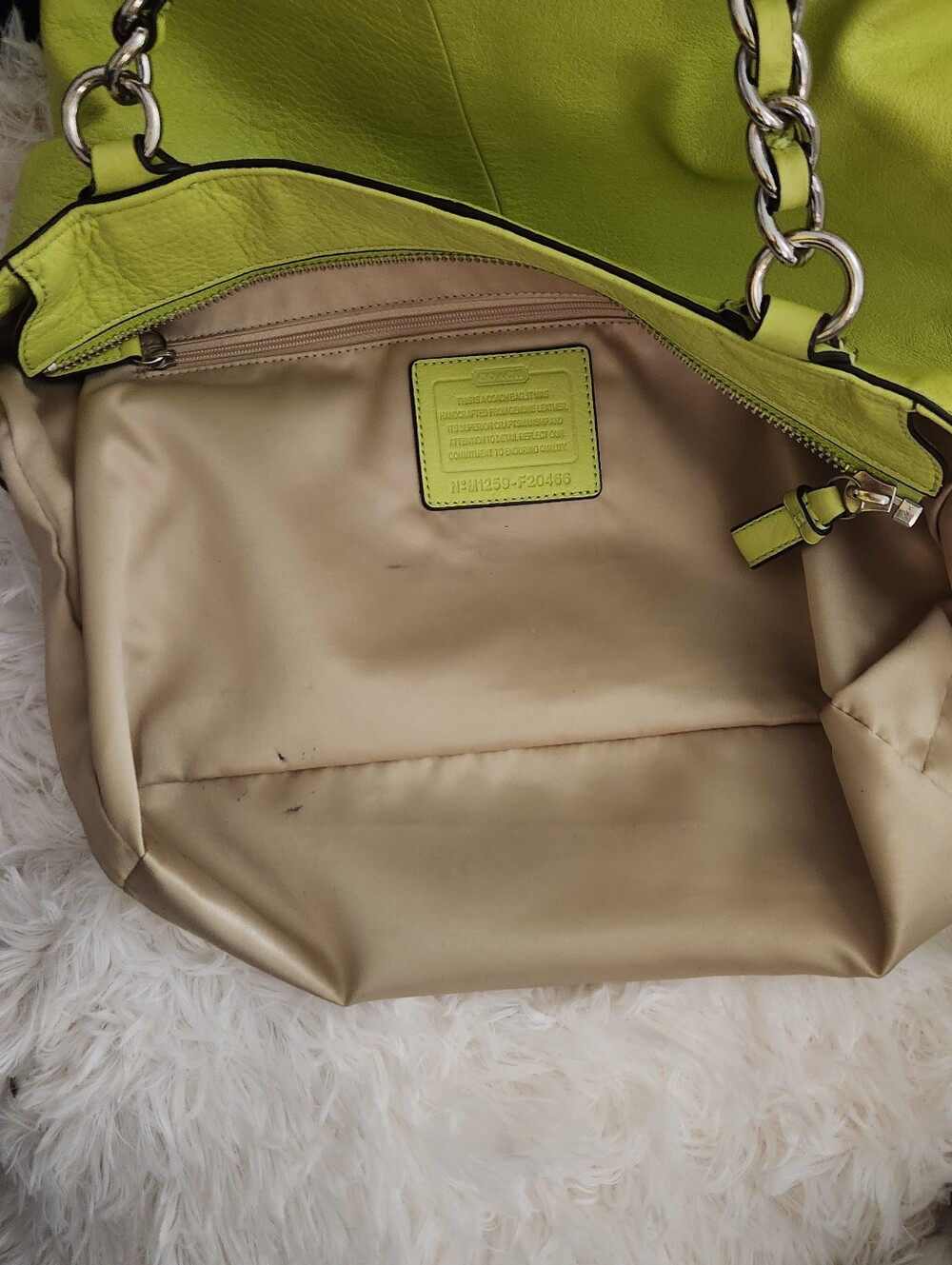 Coach Neon Yellow Leather Tote - Picture 11 of 13